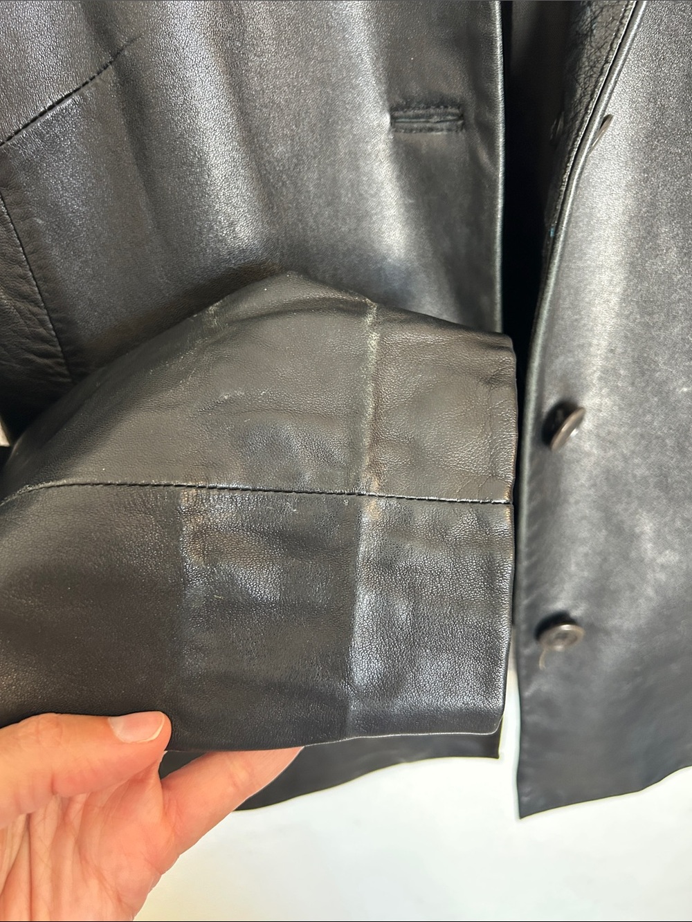 Y2K Brooks Brothers Black Leather Button-Up Jacket - Picture 5 of 9
